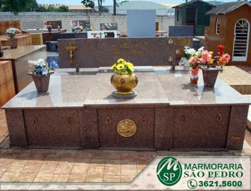 Jazigo granito marrom sao paulo vaso bronze